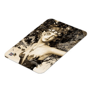 Vår Fågelskogs Vintage Foto Fantasy Konst Magnet
