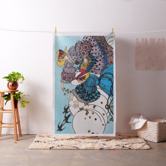 VÅR FÅGLAR OCH DAM,ART DECO BEAUTY MODE TYG (In Situ)