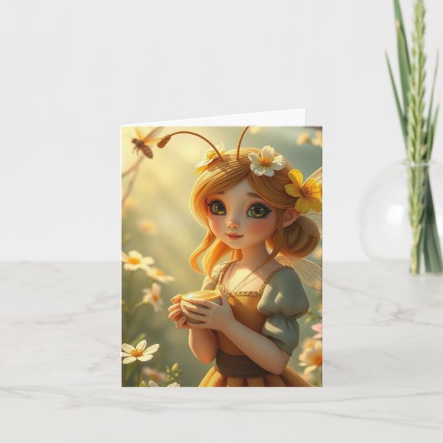 Vår Fairy Porträtt Card Helgkort (Framsida)