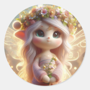 Vår Fairy Runt Klistermärke