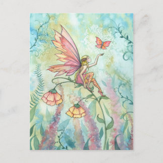 Vår Fairy with Butterfly Fantasy Art Vykort