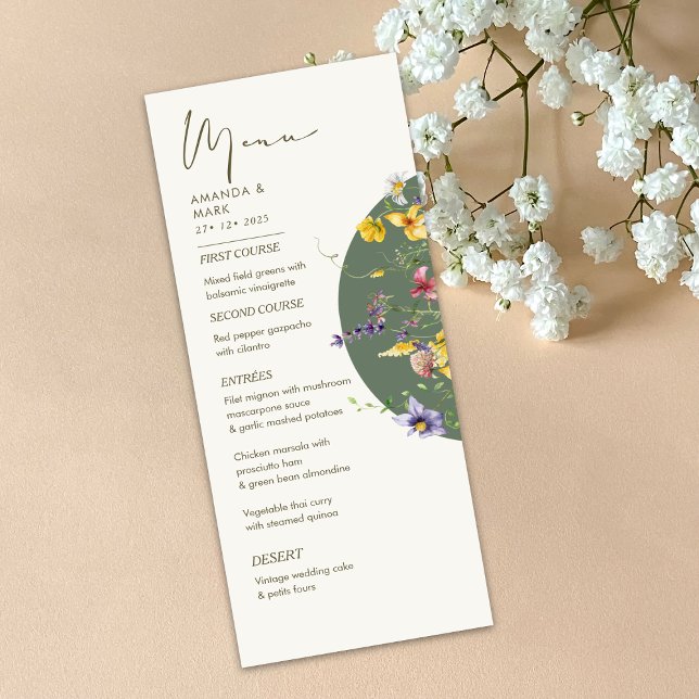 Vår Fall Boho WildblomBloom Whimsical Meny (Skapare uppladdad)