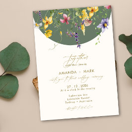 Vår Fall Boho Wildblomme Whimsical Inbjudningar
