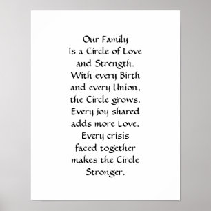 Vår familj är en cirkel i Kärlek Poster