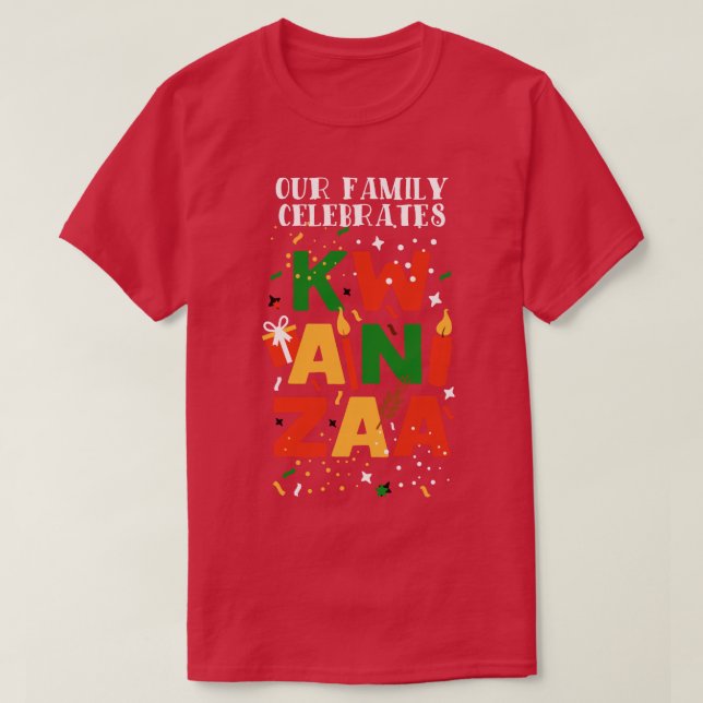 Vår familj firar Kwanzaa 1 T Shirt (Design framsida)