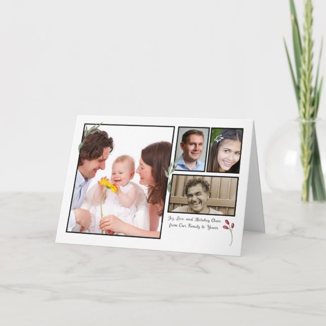 Vår familj till din 4-fotojul kort (Framsida)