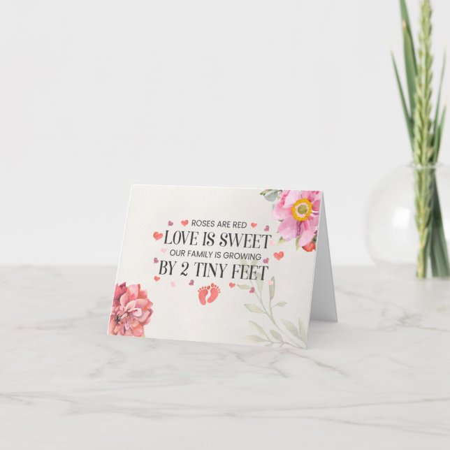 Vår familj växer med 2 små, små, feta Ultraljud Kort (Framsida)