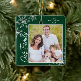 Vår familjerelagefoto-Grönt - jul Julgransprydnad Keramik