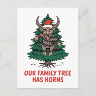 Vår familjeträd har horn Rolig Krampus Kuslig Helg Vykort