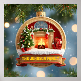 Vår familjs julmagiska ornament poster