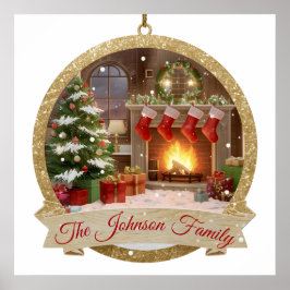Vår familjs julmagiska ornament poster