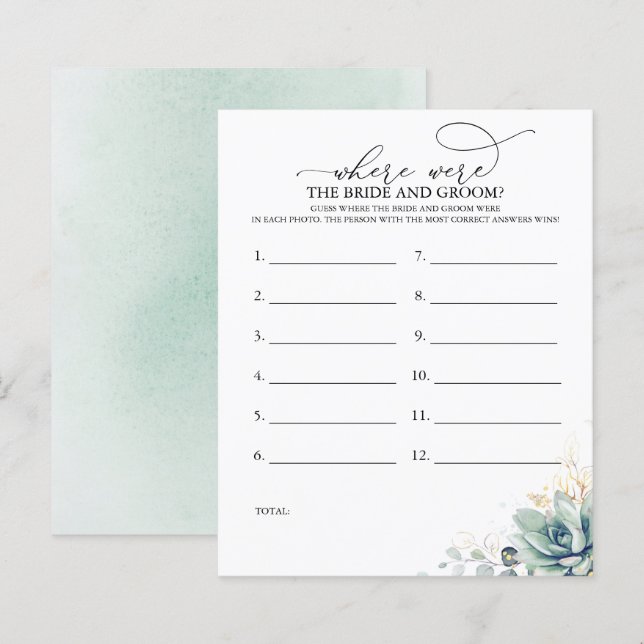 Var fanns BRIDE- OCH GROOM-fotospelet? (Fram/baksida)