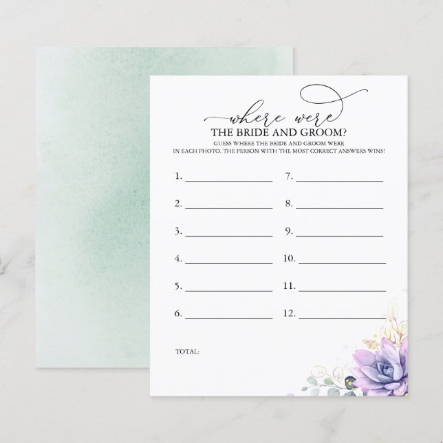 Var fanns BRIDE- OCH GROOM-fotospelet? (Fram/baksida)