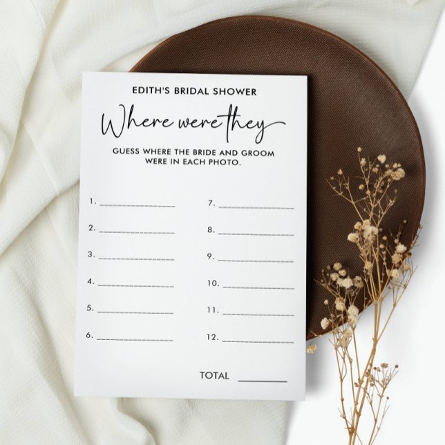 Var fanns de enkla handskrivna MÖHIPPOR? ("Where Were They" is an engaging bridal shower game that takes guests on a journey through the love )