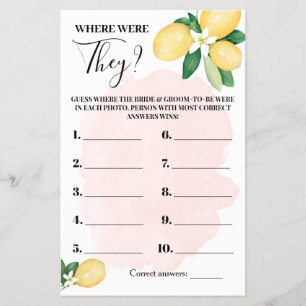 Var fanns de Lemon Rosa Möhippa Game Card Flygblad