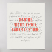 Vår Far, Herren's Prayer Poster