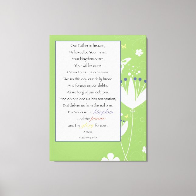 Vår Far i himlen 11" x 14" Wrapped Canvas (Framsida)