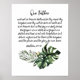 Vår Far Lords Prayer, Scripture Art Poster