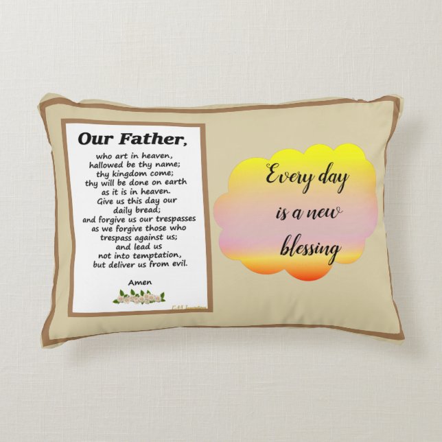 Vår Far Prayer Matthew 6:9-13 tvåvägskudde Prydnadskudde (Framsidan)