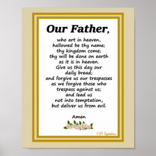 Vår Far Prayer Matthew Poster 6:9-13
