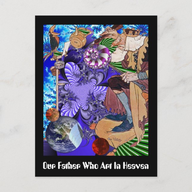 Vår Far som konfronterar himlen Vykort (Framsida)