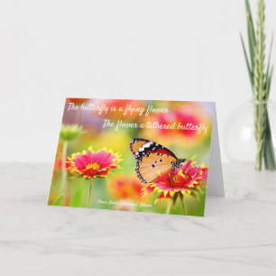 Vår Färg, blomma, fjäril och inspirationsoffert Kort