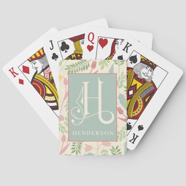 Vår färg och mönster H Monogram Lek Casinokort (Baksidan)