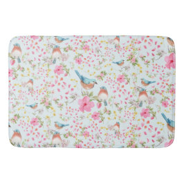 Vår Färgfåglar och blommor         Badrumsmatta