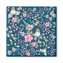 Vår Färgfåglar och blommor