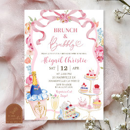 Vår färgglad blomster viktoriansk brunch och bubbe inbjudningar