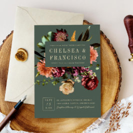 Vår färglös Blommigt Grönt Bröllop Inbjudningar