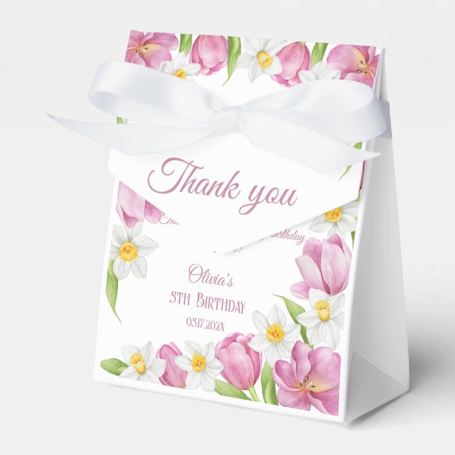 Vår färglöst blomma Barns födelsedag Presentaskar (Framsidan Sidan)