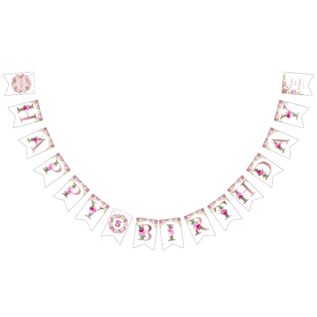 Vår färglöst blomma Barns födelsedag Vimplar (Alla)