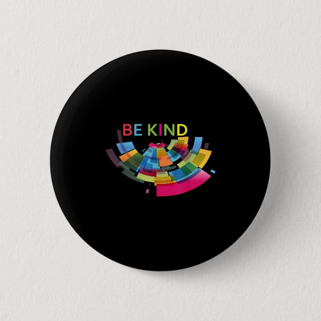 Var färgstark Abstrakt Kindness Upliiting Cute Cut Knapp (Framsida)