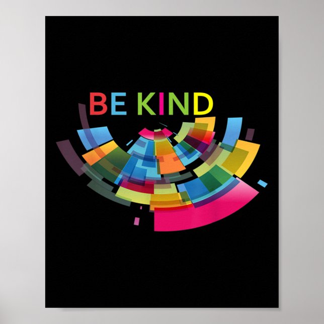 Var färgstark Abstrakt Kindness Upliiting Cute Cut Poster (Framsidan)