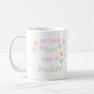Var färgstark som du själv, vacker med blommor kaffemugg