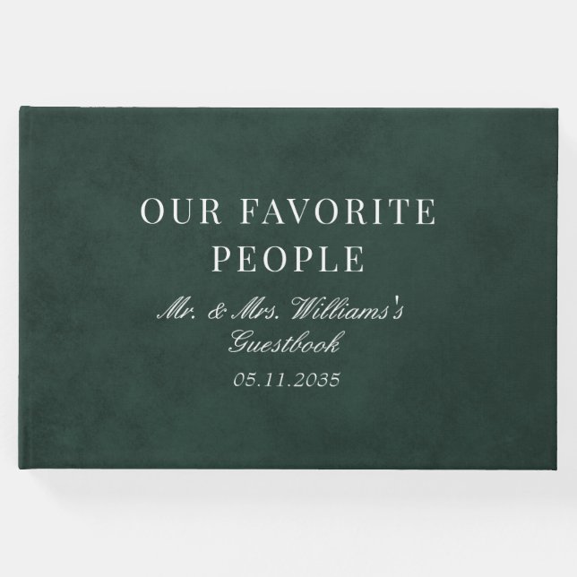 Vår Favorit People Forest Grönt Bröllop Gästböcker (Framsida)