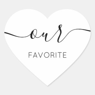 Vår favoritleverantör С alligrafisk favoritgåva Hjärtformat Klistermärke