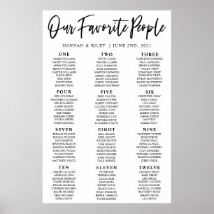 Vår favoritpersoners bröllopsställningsdiagramplan poster