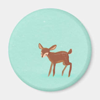 vår fawn baby hjort på blå magnet