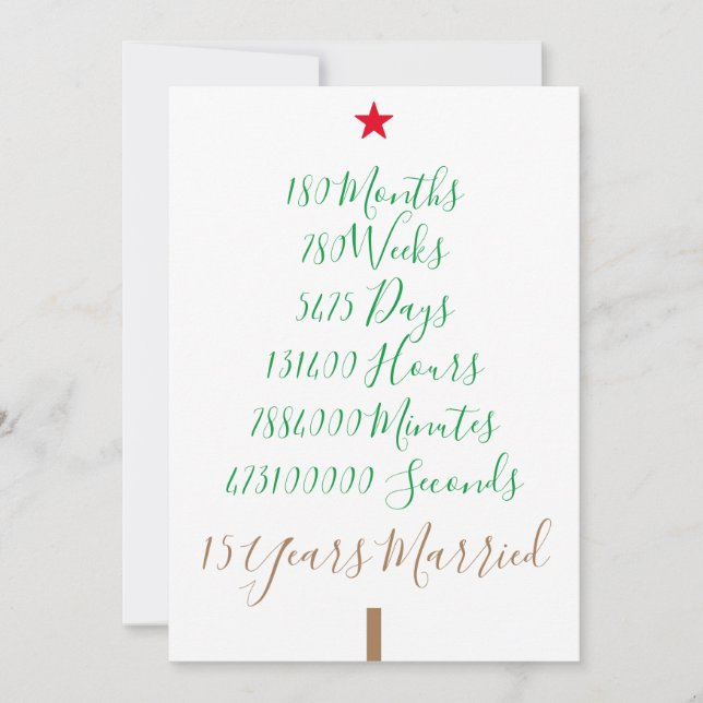 Vår femtonde jul, 15:e år, Gift julafton Julkort (Framsida)