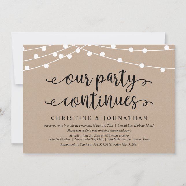 Vår fest fortsätter, Bröllop på flykt  Inbjudningar (Framsida)