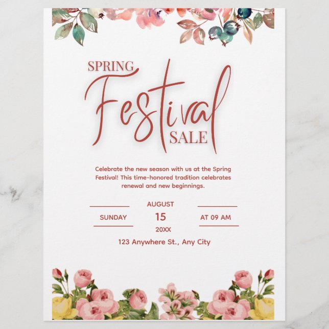 Vår Festival Flyer, Vår Party Flyer, Vår Reklamblad (Framsidan)
