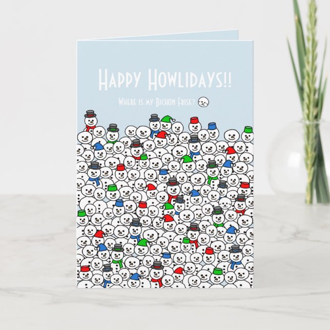 Var finns mitt Helgdag för BICHON Frise Helgkort (Framsida)