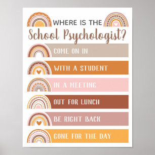 Var finns Psycholog Office Door Sign Rainbow? Poster