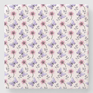 Vår Fjäril Blommig Gåva   Stenunderlägg