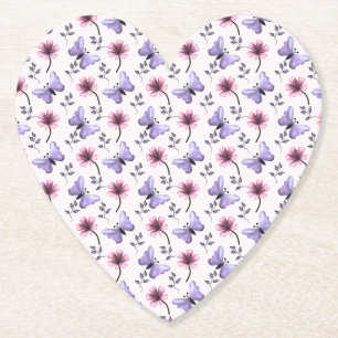 Vår Fjäril Blommig Gåva   Underlägg Papper