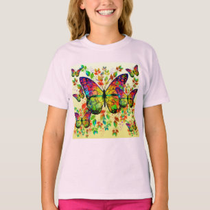 VÅR FJÄRILAR FÄRGRIK NATUR T SHIRT