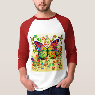 VÅR FJÄRILAR FÄRGRIK NATUR T SHIRT
