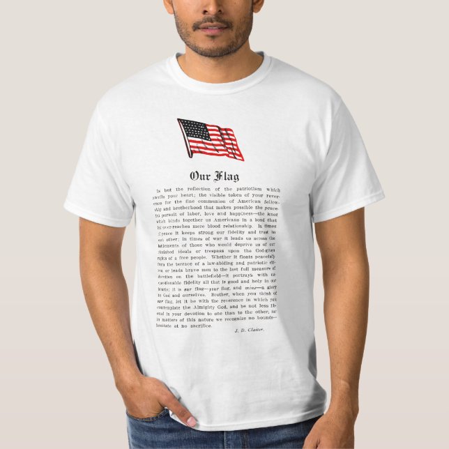 Vår Flagga USA Americana Patriotism Ord Ord T Shirt (Framsida)
